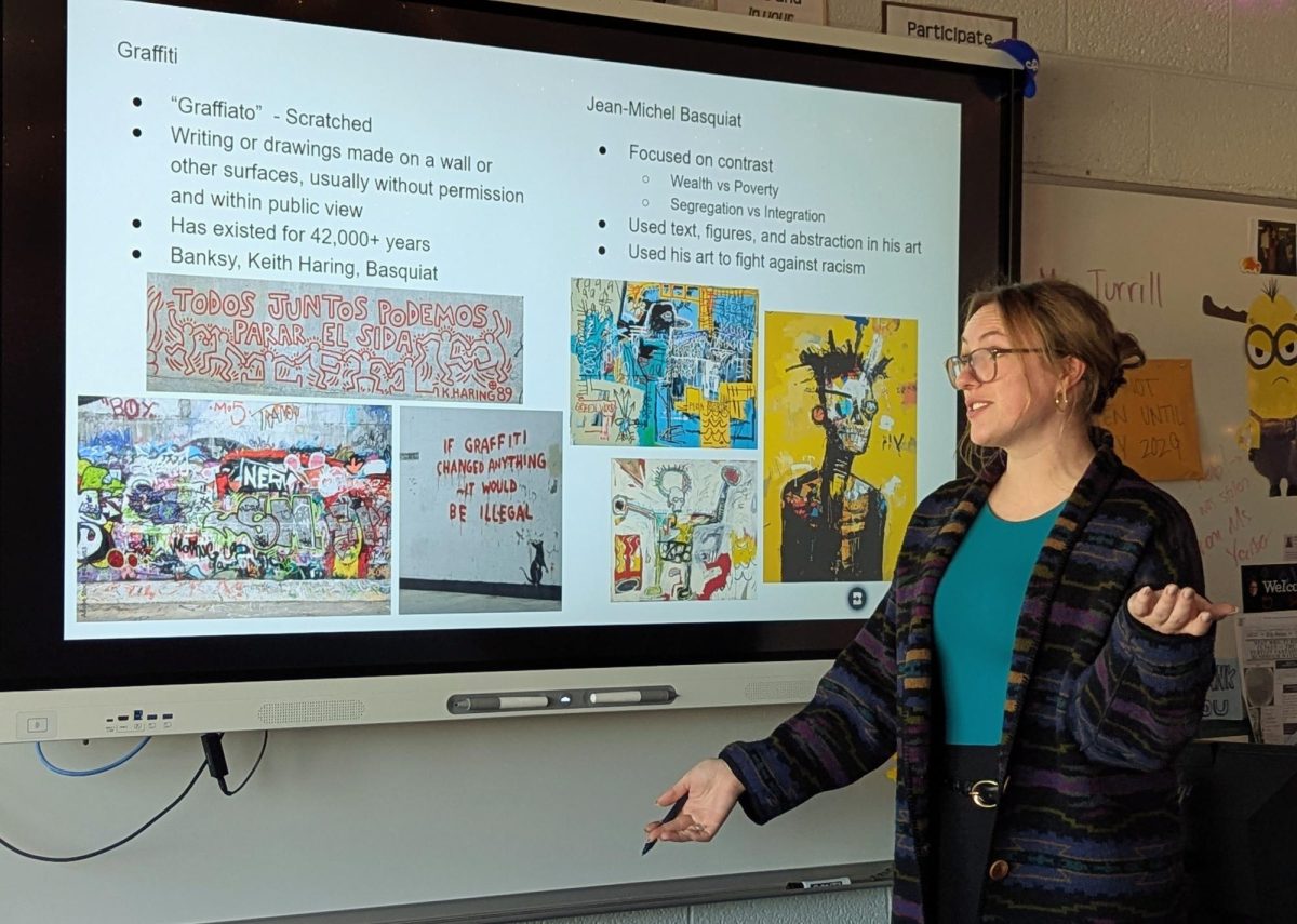 A photo of Ms. Turrill teaching